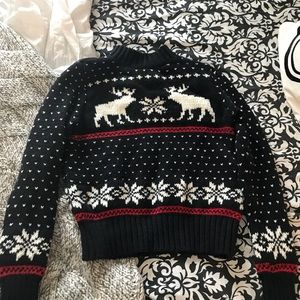 Abercrombie mock neck printed reindeer sweater